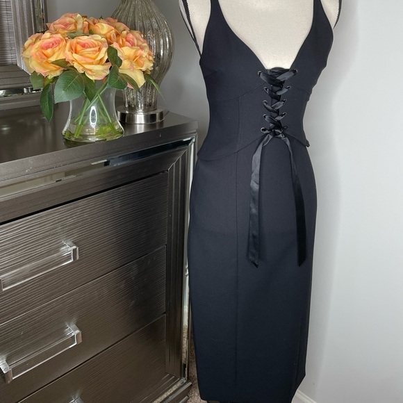 𝅺NWT Cinq A Sept “Demia” Bustier Midi Dress - Picture 4 of 13